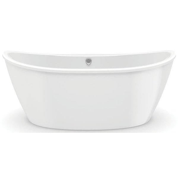 Maax Delsia 6636 Series Bathtub, 59 gal Capacity, 66 in L, 36 in W, 2658 in H, Acrylic, White, Oval 106193-000-002